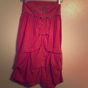 Bustle front Coral mini dress by Ya.